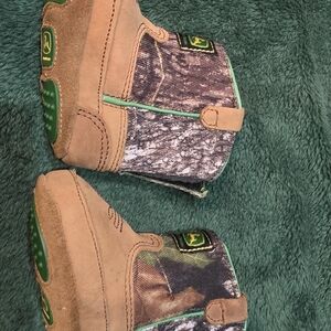 John Deere Baby Boots with Camo Design